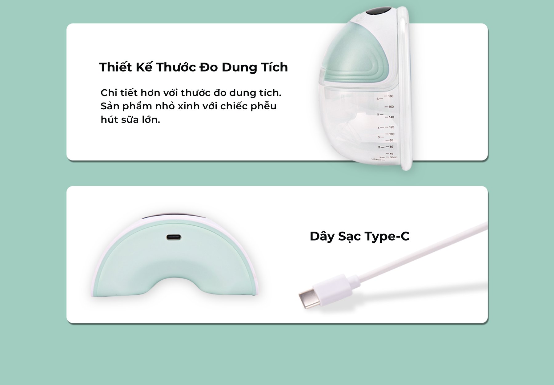 COMBO 1 CẶP MOOIMOM Máy Hút Sữa Không Dây Cao Cấp M3 - Wireless Electric Breast Pump M3 tặng kèm 2 phễu silicon hạ size
