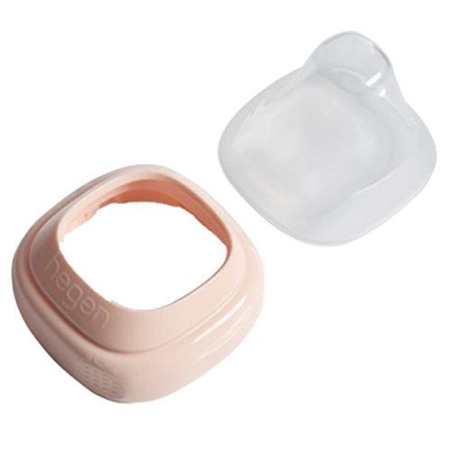 Bộ nắp đậy núm ti và Cổ nối bình sữa Hegen HỒNG