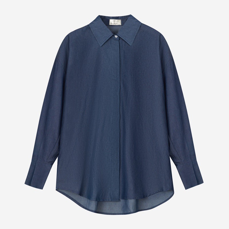 Kane Shirt - TIT.Elegant - Áo sơ mi thiết kế cổ Đức chất liệu thô jean mặt kate