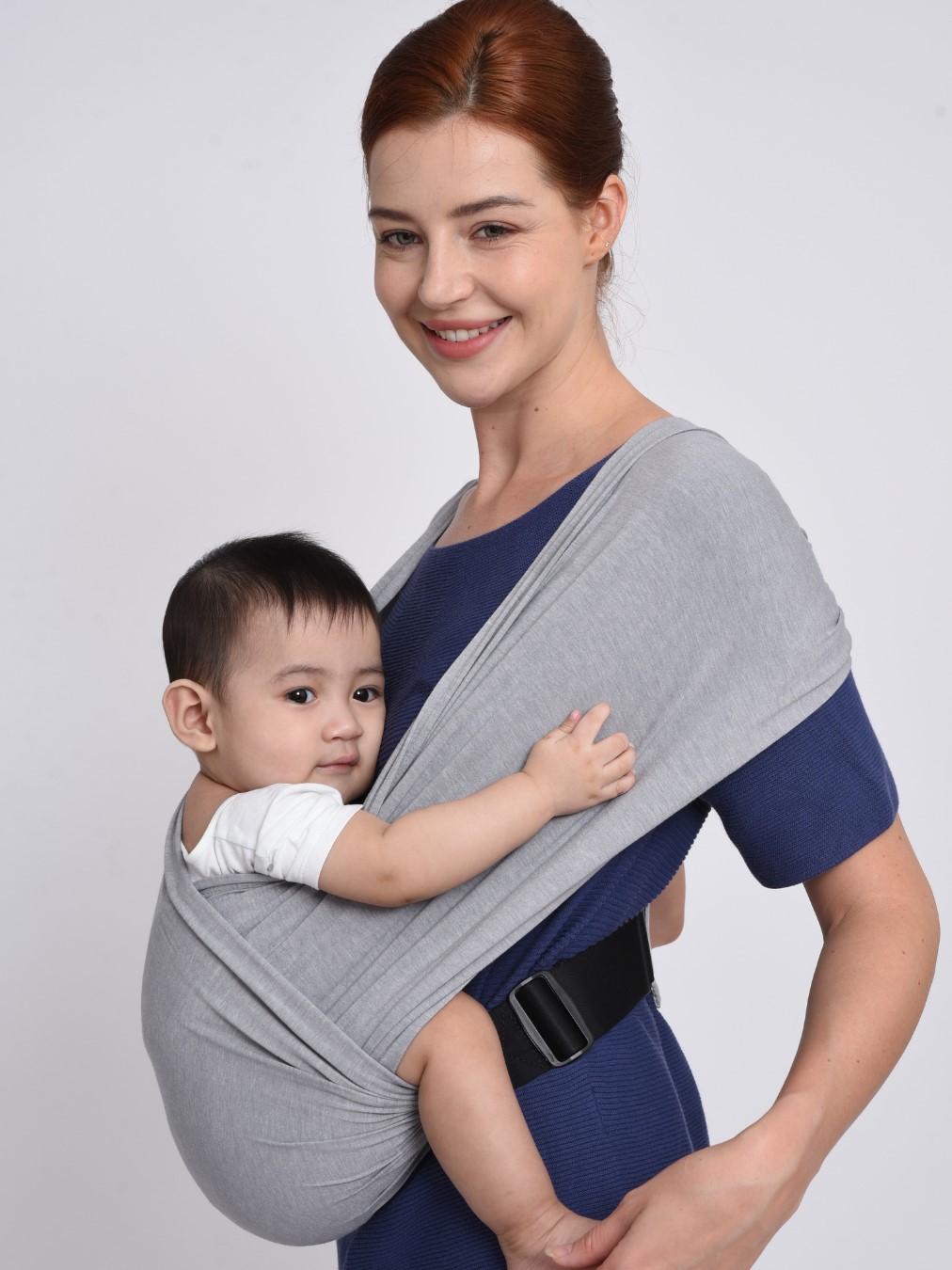 Địu Vải Cao Cấp EmBé Sling Dòng Flex Cho Bé Từ 0 Đến 24 Tháng Tuổi màu xám