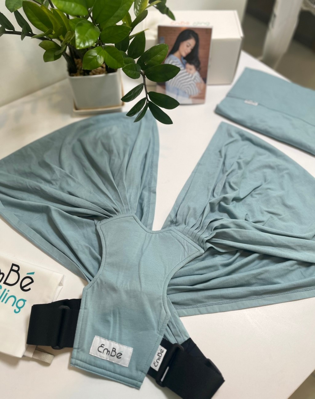 Địu Vải Cao Cấp EmBé Sling Dòng Flex Cho Bé Từ 0 Đến 24 Tháng Tuổi màu xám