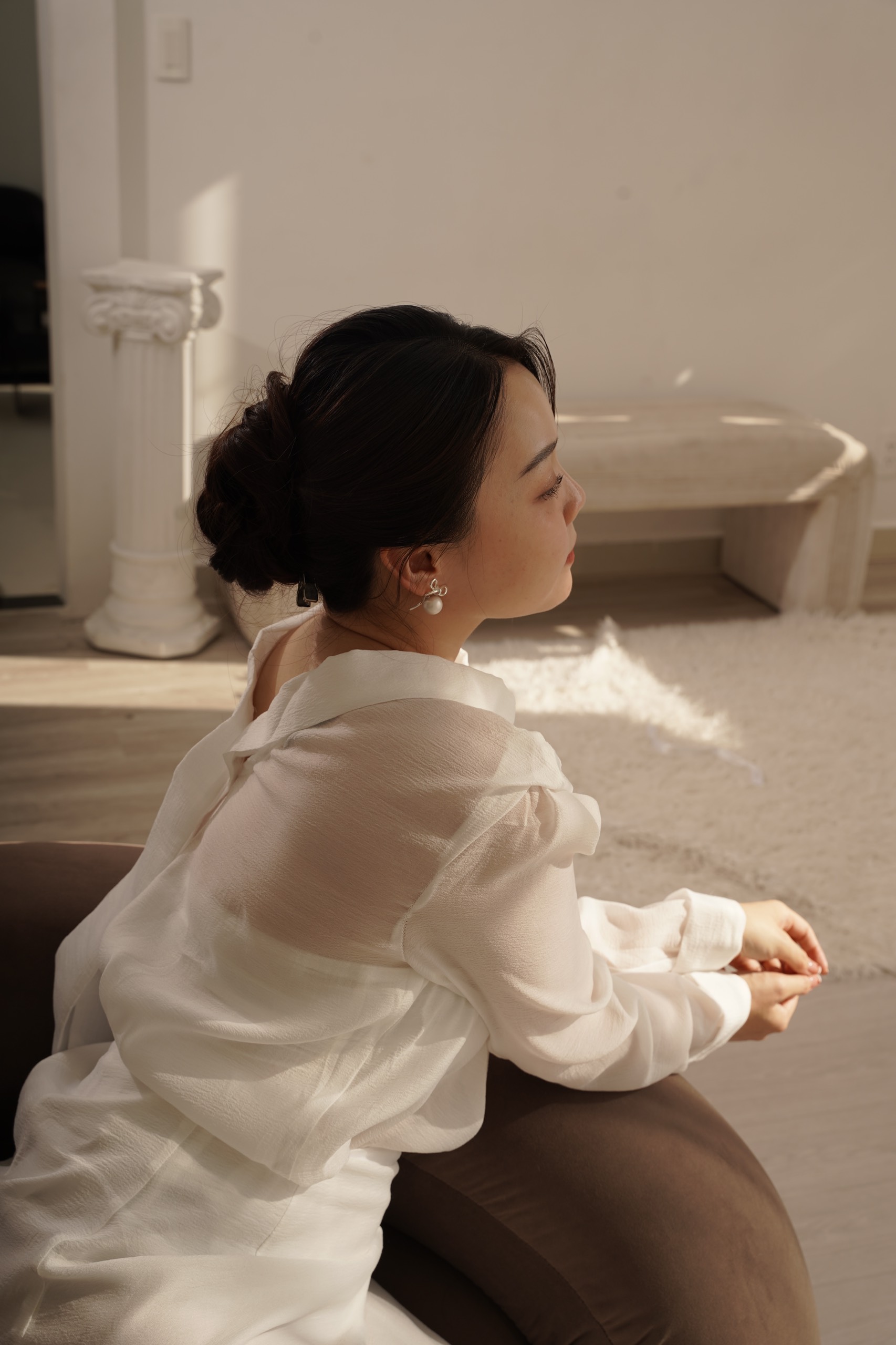 Set áo tay dài + chân váy thương hiệu OM design