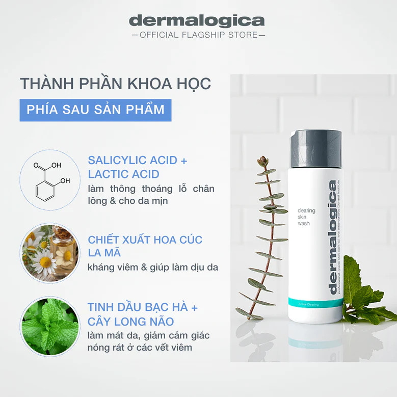 Sữa rửa mặt tạo bọt cho da dầu mụn Dermalogica 500ML