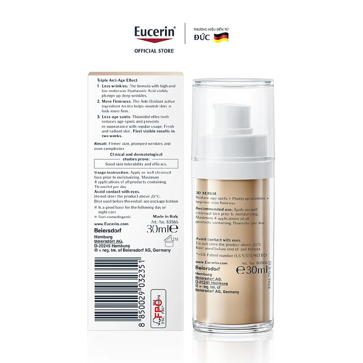 Tinh Chất Dưỡng Sáng Da, Ngăn Ngừa Lão Hóa Eucerin Hyaluron Radiance Lift Filler 3D Serum