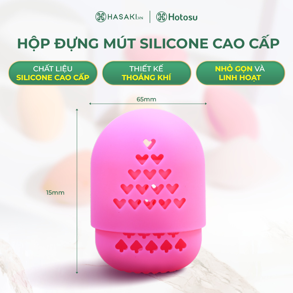 Hộp Đựng Bông Mút Cao Cấp Hotosu Premium Silicone Sponge Holder Hasaki Sản Phẩm Chính Hãng