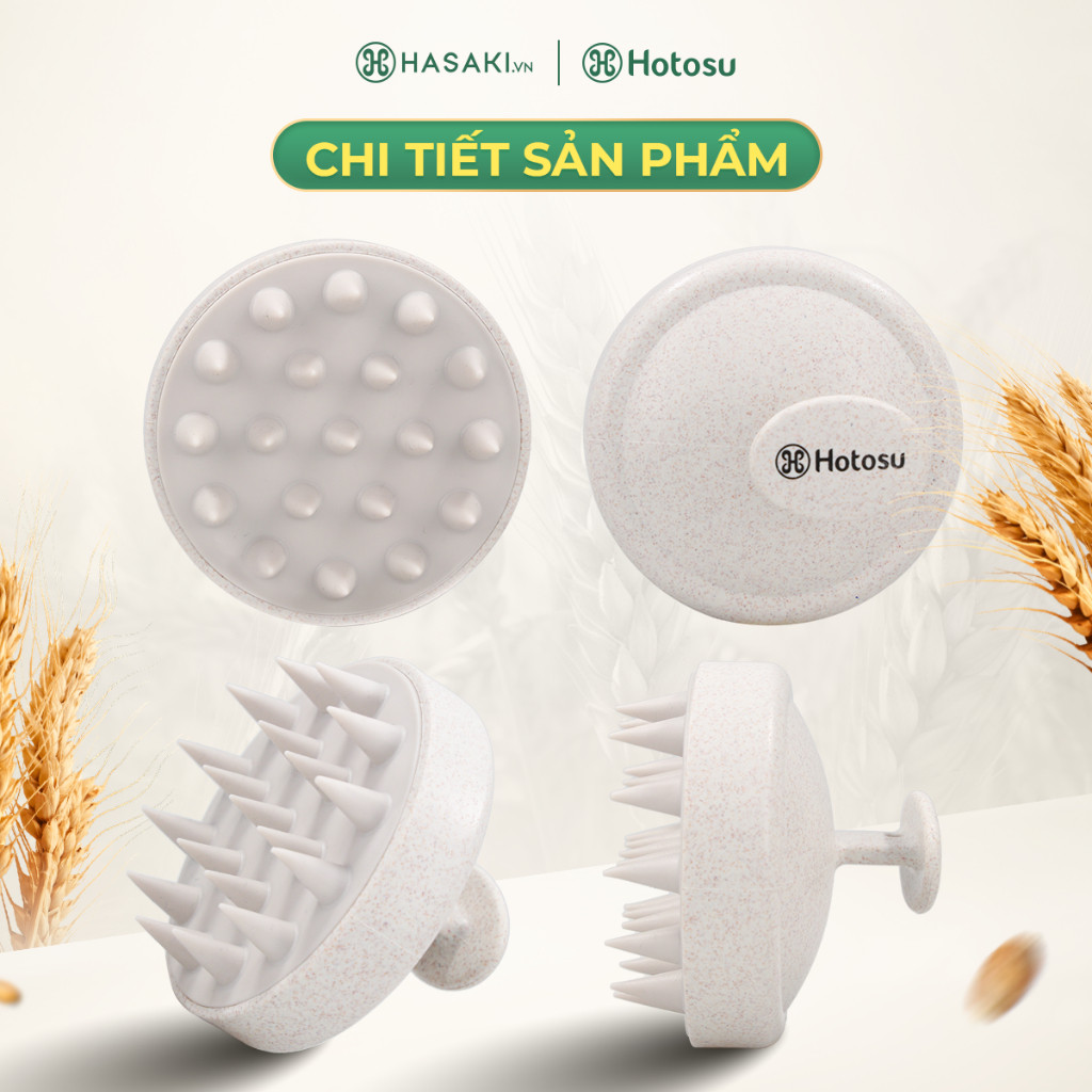 Lược Gội Đầu Hotosu Massage Cao Cấp Premium Scalp Massaging Shampoo Brush Hasaki Sản Phẩm Chính Hãng
