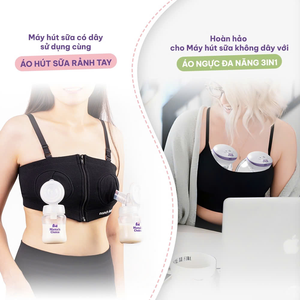Áo Hút Sữa Rảnh Tay Mama’s Choice, Mặc Hút Sữa Cho Mẹ, Có Dây Giữ Bình Hút Sữa, Có Tấm Tăng Phía Trước Và Sau, Freesize