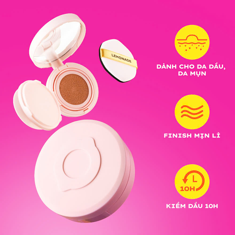 Phấn nước siêu kiềm dầu Lemonade Supermatte Cushion 15g màu 00.extra light