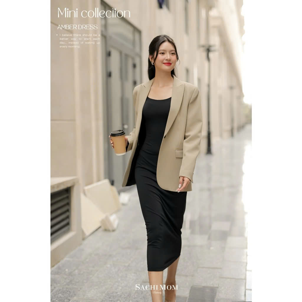 Đầm body đen thương hiệu Sachimom