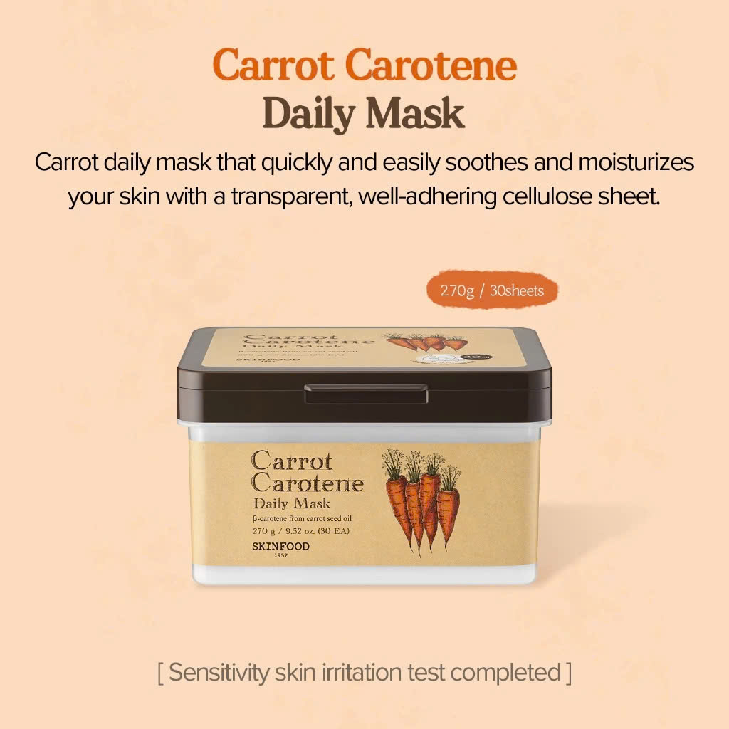 30 miếng mặt nạ dưỡng da hàng ngày Cà rốt Skinfood Daily Sheet Mask