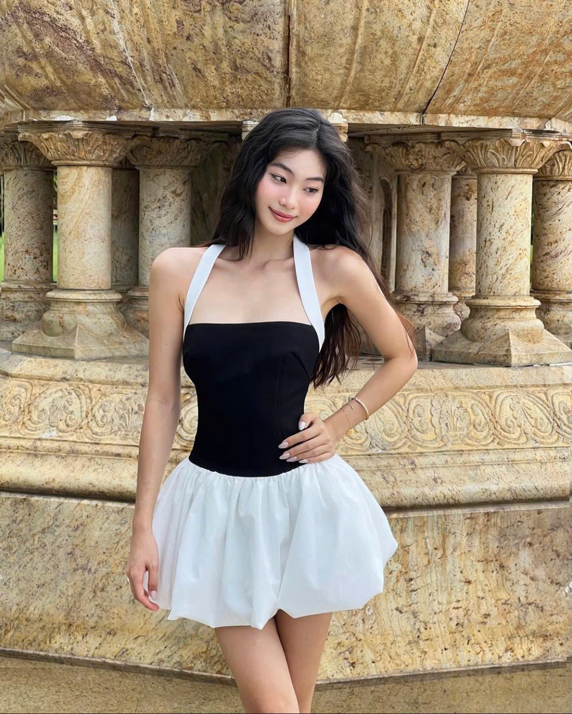 Đầm Liscy Bubble Mini Balck & White thương hiệu ITSCICICO