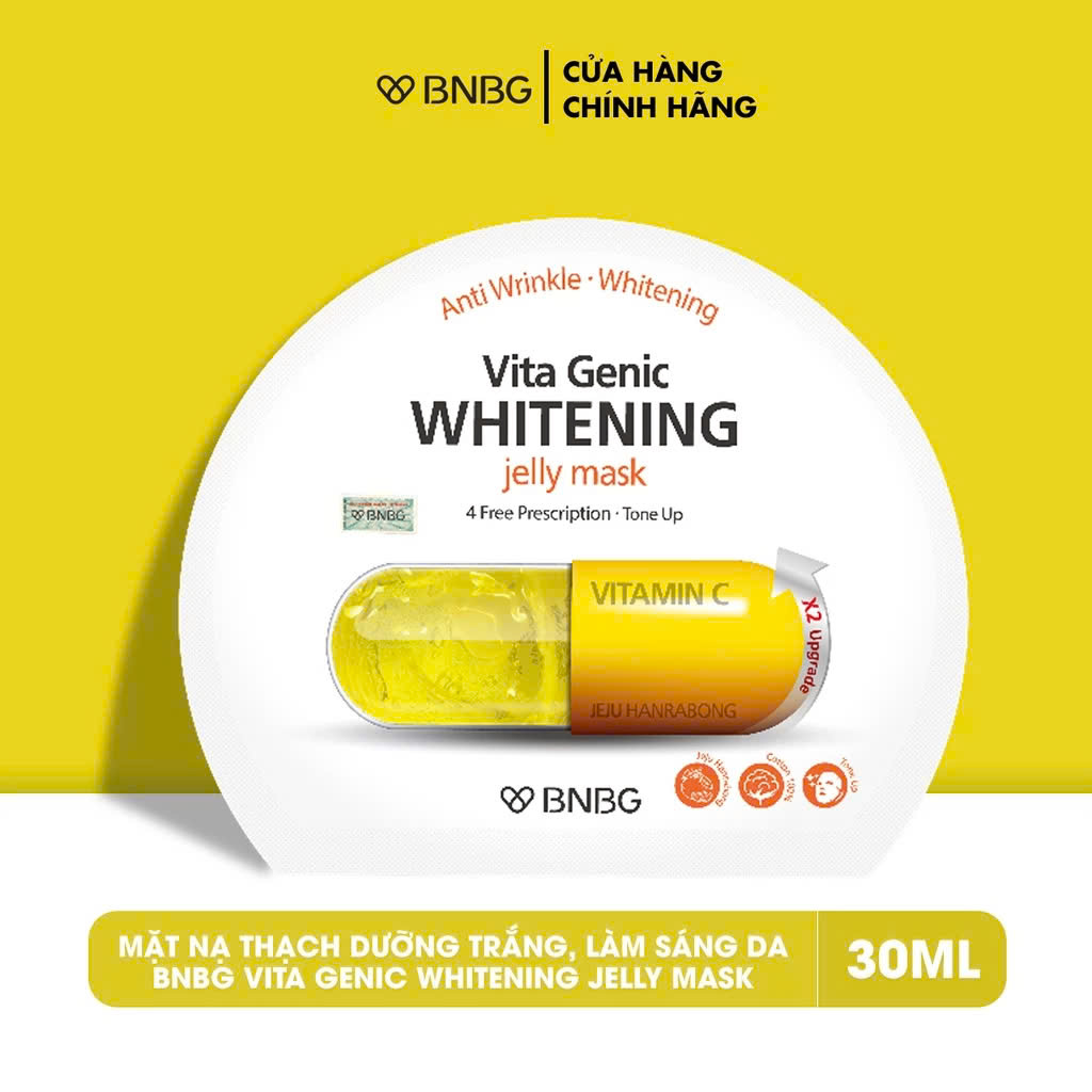 Sét 5  Mặt Nạ Dưỡng Trắng Da BNBG Vita Genic Whitening Jelly Mask