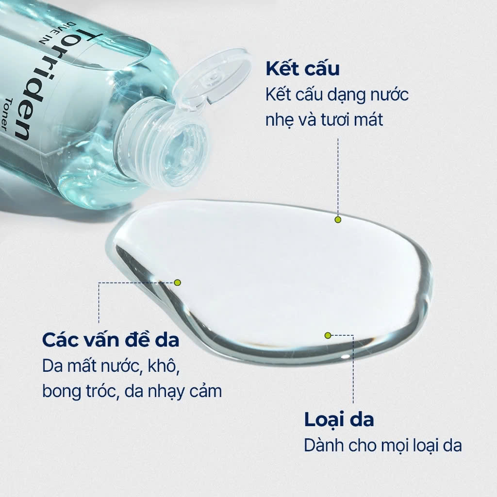 Toner DIVE IN Hyaluronic Acid, dành cho bước chăm sóc da đầu tiên, sản phẩm se khít da mặt với độ pH thấp, dưỡng ẩm