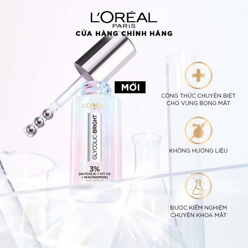 Dưỡng chất chăm sóc vùng da quanh mắt L’oréal Paris Glycolic- Bright Dark Circle Eye Serum 20ml