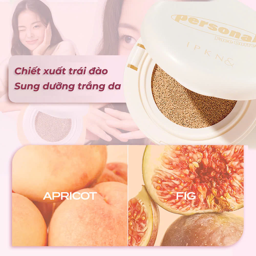 Cushion Kiềm Dầu, Nâng Tone IPKN Personnal Tone Cover /15g