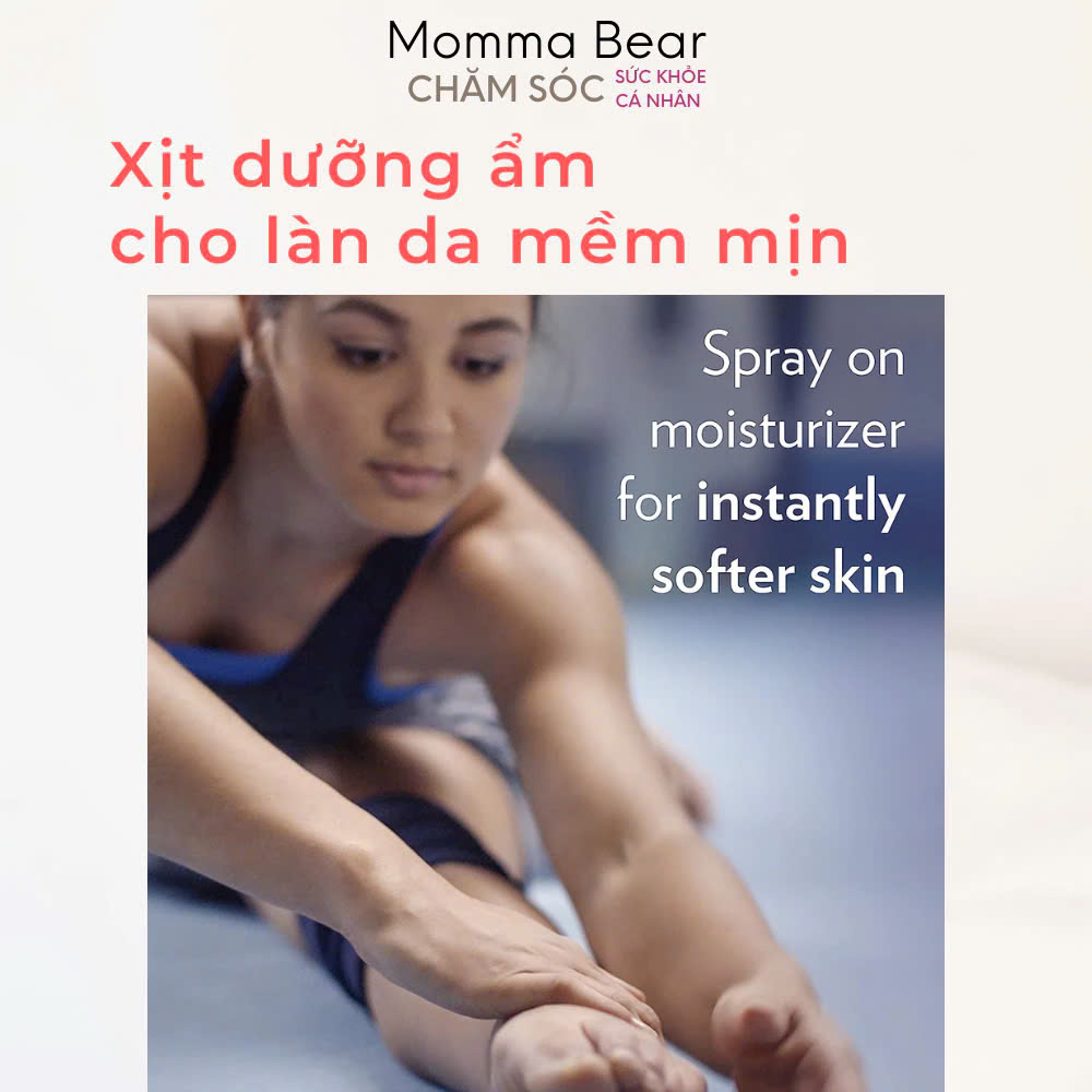 Xịt dưỡng thể Vaseline, Cocoa Radiant, dưỡng ẩm toàn thân, dành cho da khô, hàng Mỹ - Momma Bear 185gr