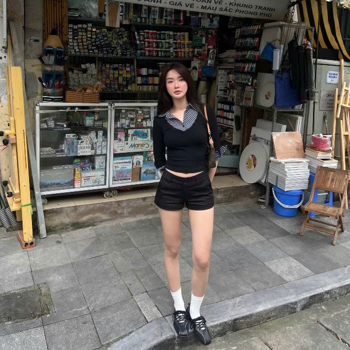ÁO KIỂU PHỐI CỔ SƠ MI CARO TAY LỬNG - ZOEY TOP THƯƠNG HIỆU Mì Workshop