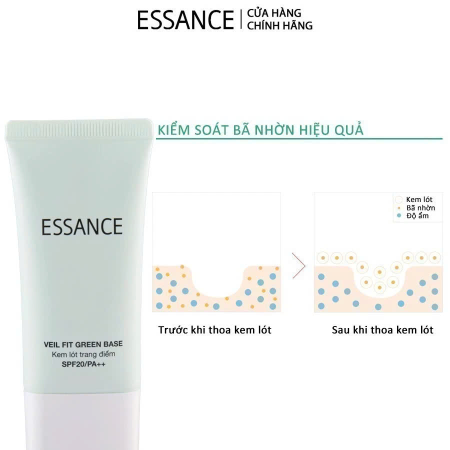 Kem lót hiệu chỉnh sắc da kiểm soát dầu Essance Veil Fit Green Base SPF20 PA++ 30ml