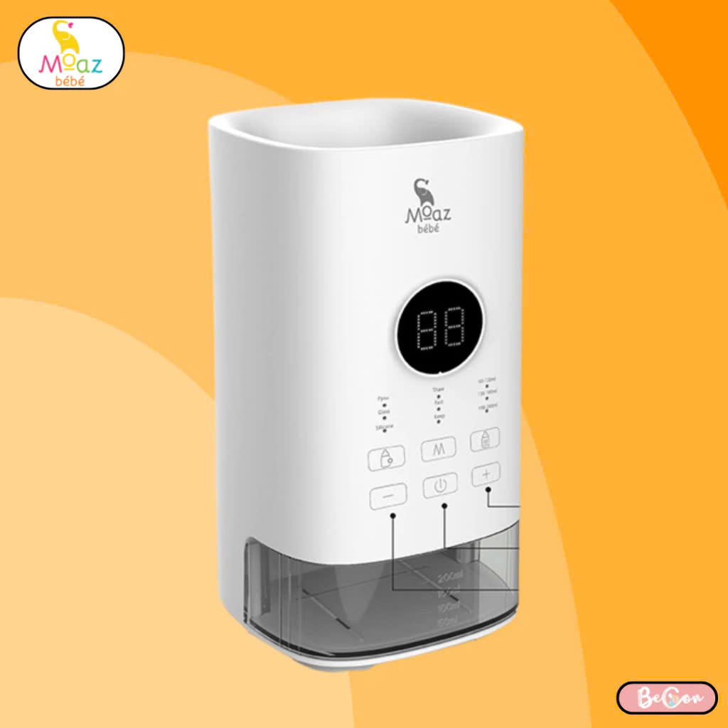 Máy hâm sữa thông minh siêu tốc Moaz BéBé MB033, mẫu mới nhất, vừa mọi bình sữa