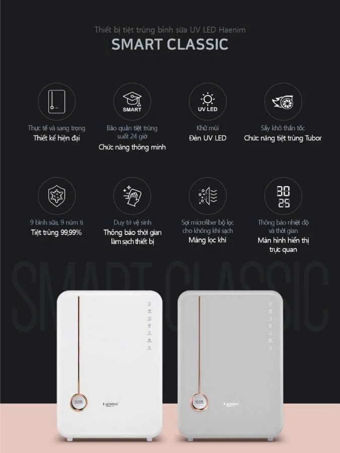 MÁY TIỆT TRÙNG SẤY KHÔ BÌNH SỮA HAENIM UVLED 4G