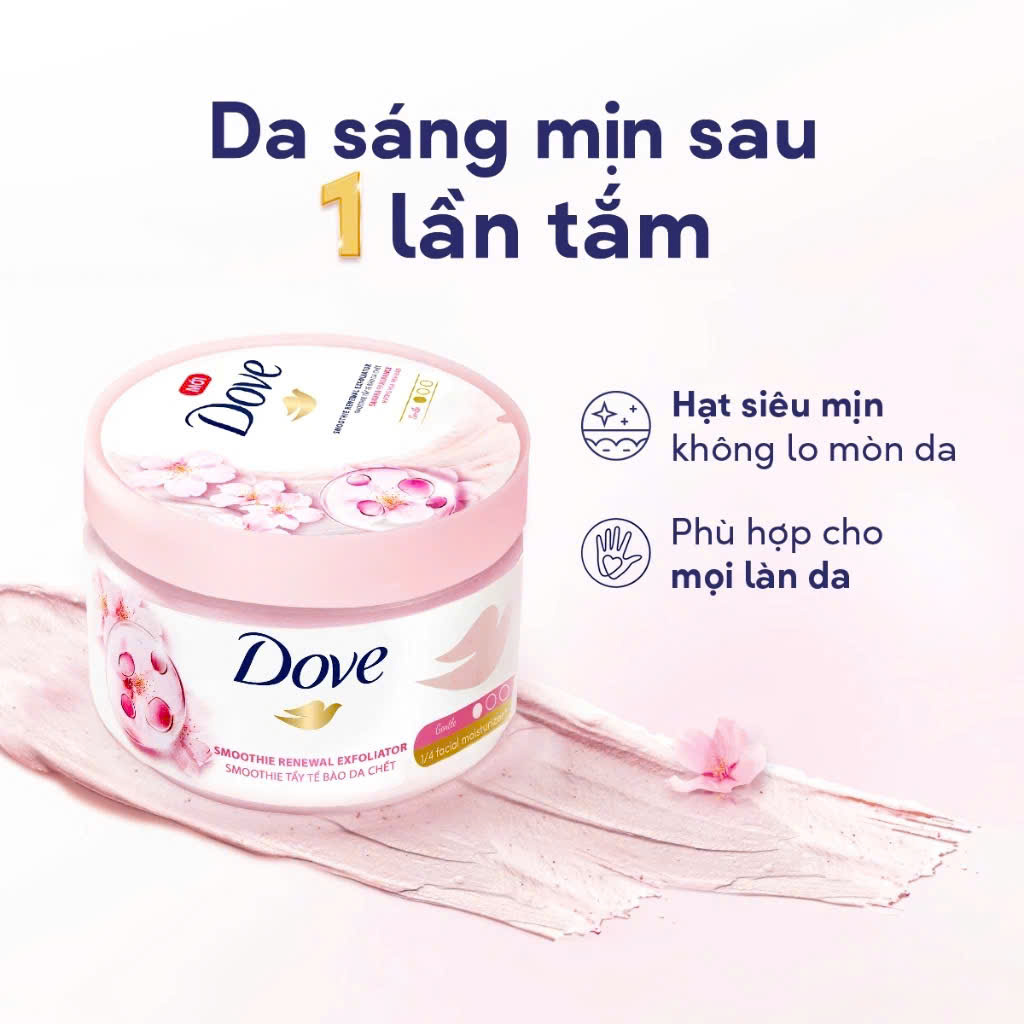 Smoothie Tẩy Tế Bào Chết Body Dove Chăm Da Sáng Mịn 298g
