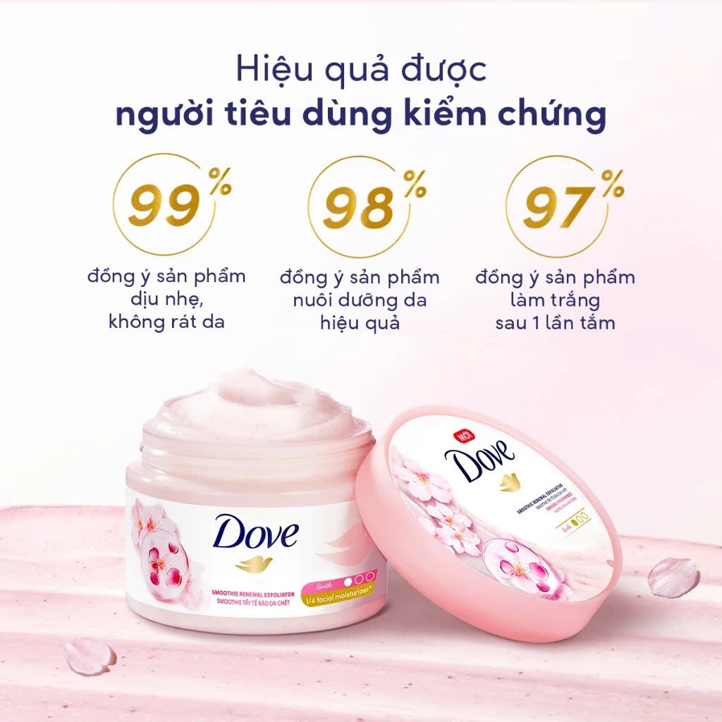 Smoothie Tẩy Tế Bào Chết Body Dove Chăm Da Sáng Mịn 298g