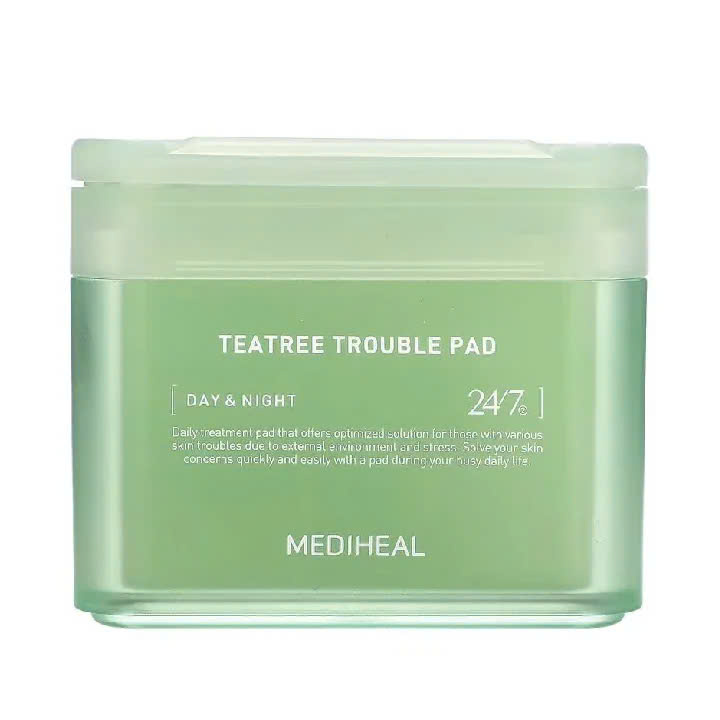 Hộp 100 miếng toner pad Mediheal giúp làm dịu da mụn, cân bằng da Teatree Trouble Pad 180ml