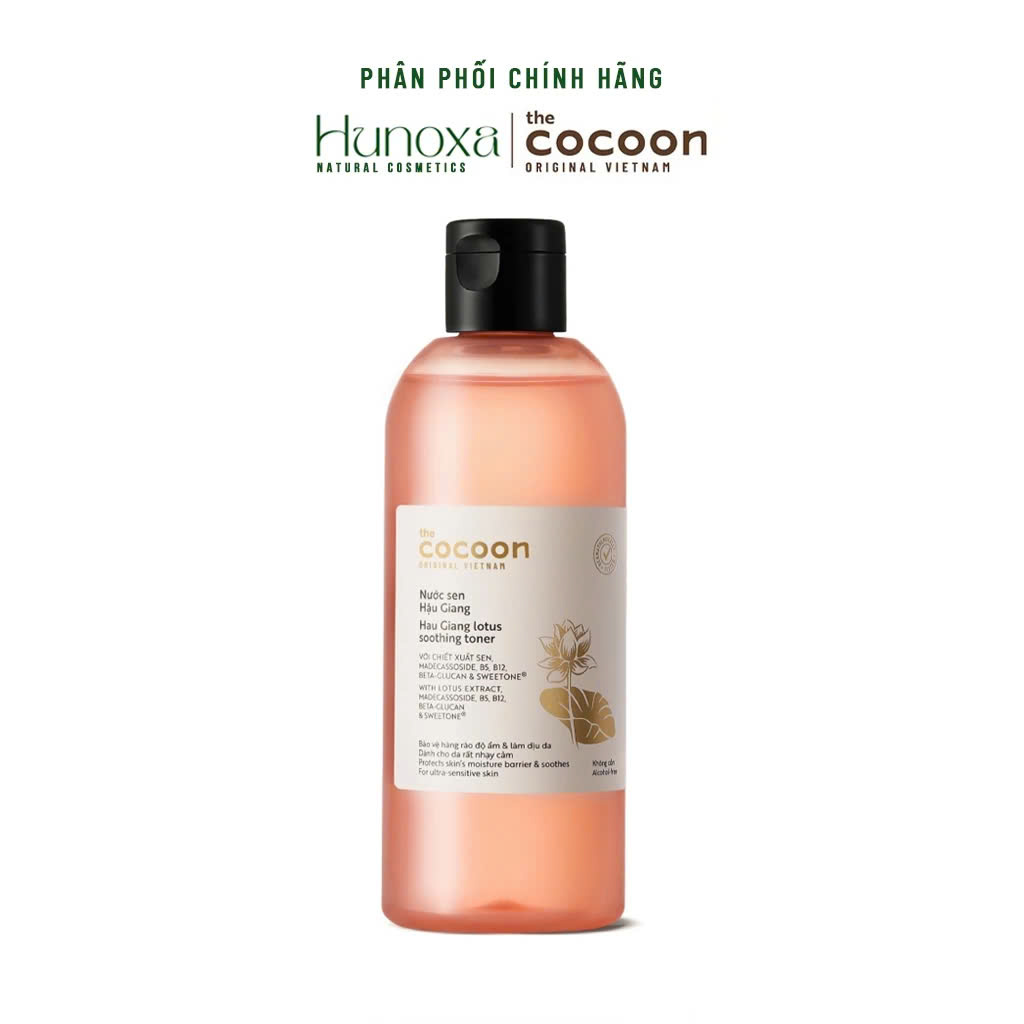 Nước sen Hậu Giang Cocoon BIGSIZE toner phục hồi cấp ẩm và làm dịu da 500ml
