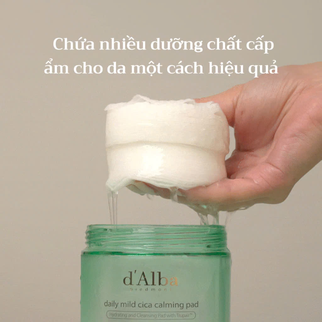 Toner Pad  d'Alba rau má cấp ẩm và tẩy da chết dịu nhẹ hàng ngày
