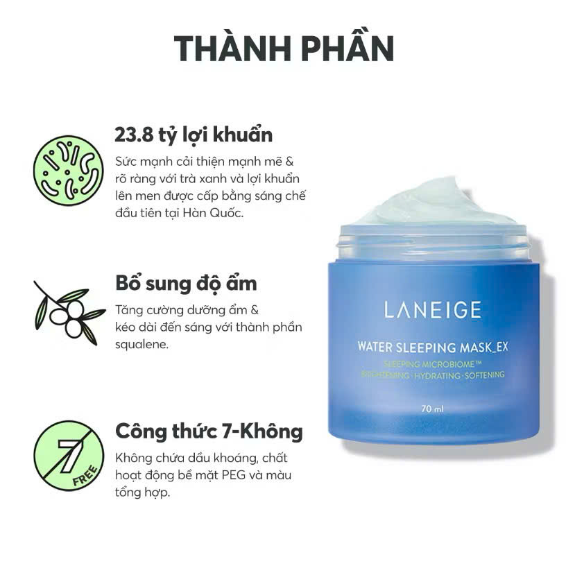 Mặt Nạ Ngủ Laneige Water Sleeping Mask EX 70ml Dưỡng Ẩm Bảo Vệ Da