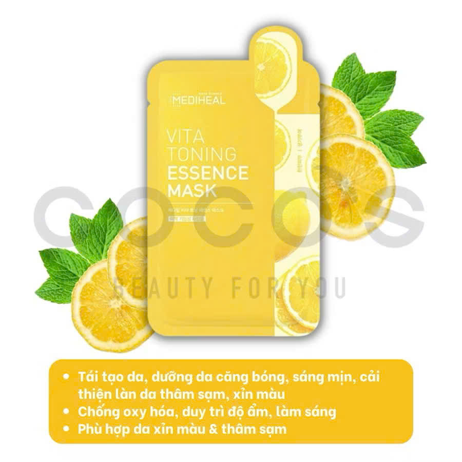 Mặt nạ giấy cấp ẩm, dưỡng trắng, làm dịu da, loại bỏ bã nhờn và cung cấp dưỡng chất cho da Mediheal Mask