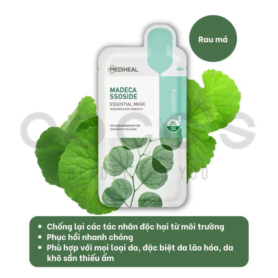 Mặt nạ giấy cấp ẩm, dưỡng trắng, làm dịu da, loại bỏ bã nhờn và cung cấp dưỡng chất cho da Mediheal Mask