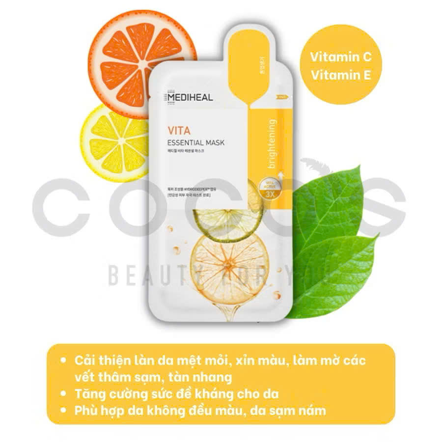 Mặt nạ giấy cấp ẩm, dưỡng trắng, làm dịu da, loại bỏ bã nhờn và cung cấp dưỡng chất cho da Mediheal Mask