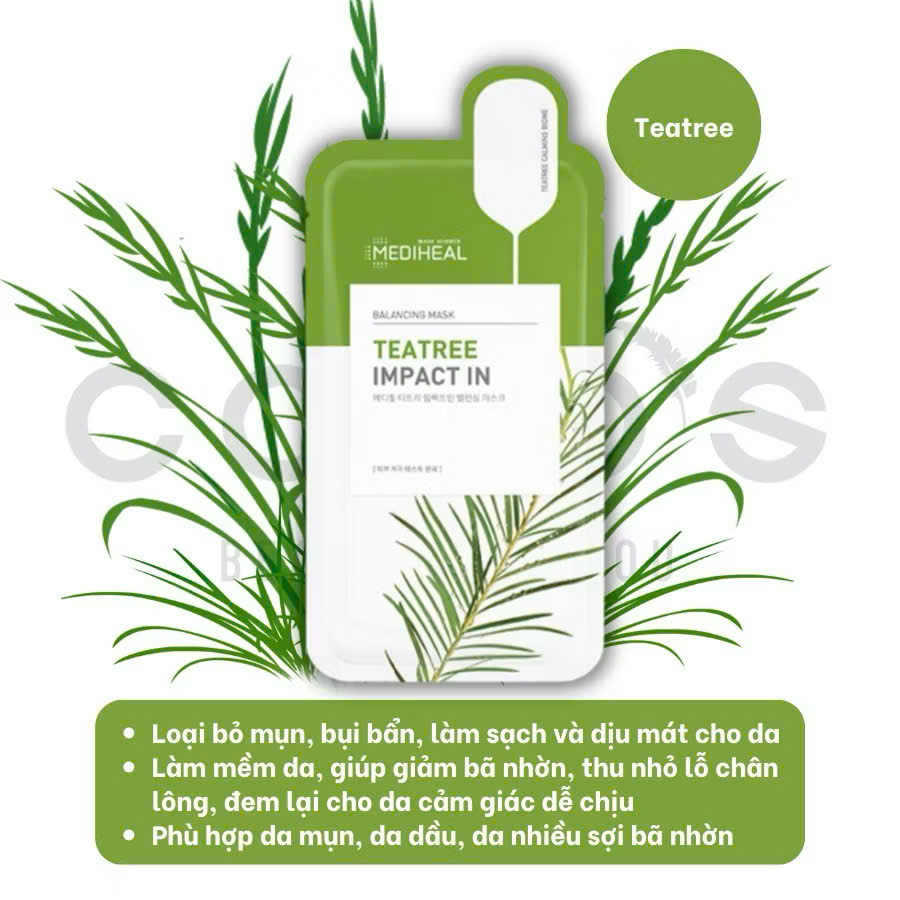 Mặt nạ giấy cấp ẩm, dưỡng trắng, làm dịu da, loại bỏ bã nhờn và cung cấp dưỡng chất cho da Mediheal Mask