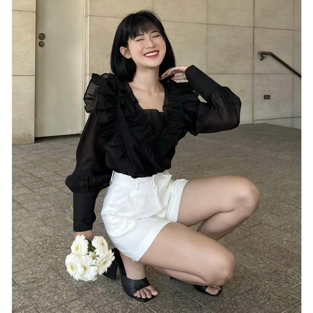 Áo Tay Dài Cổ Bèo Thương Hiệu EllyClothing