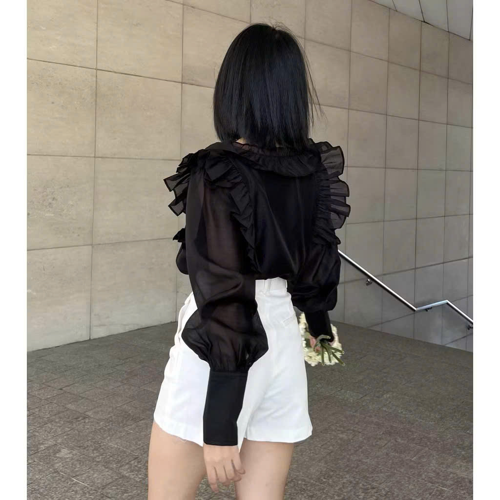 Áo Tay Dài Cổ Bèo Thương Hiệu EllyClothing