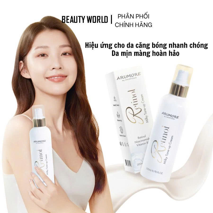 Kem Ủ Trắng Body Arumore Retinol Milky Tone-up Cream 200ml