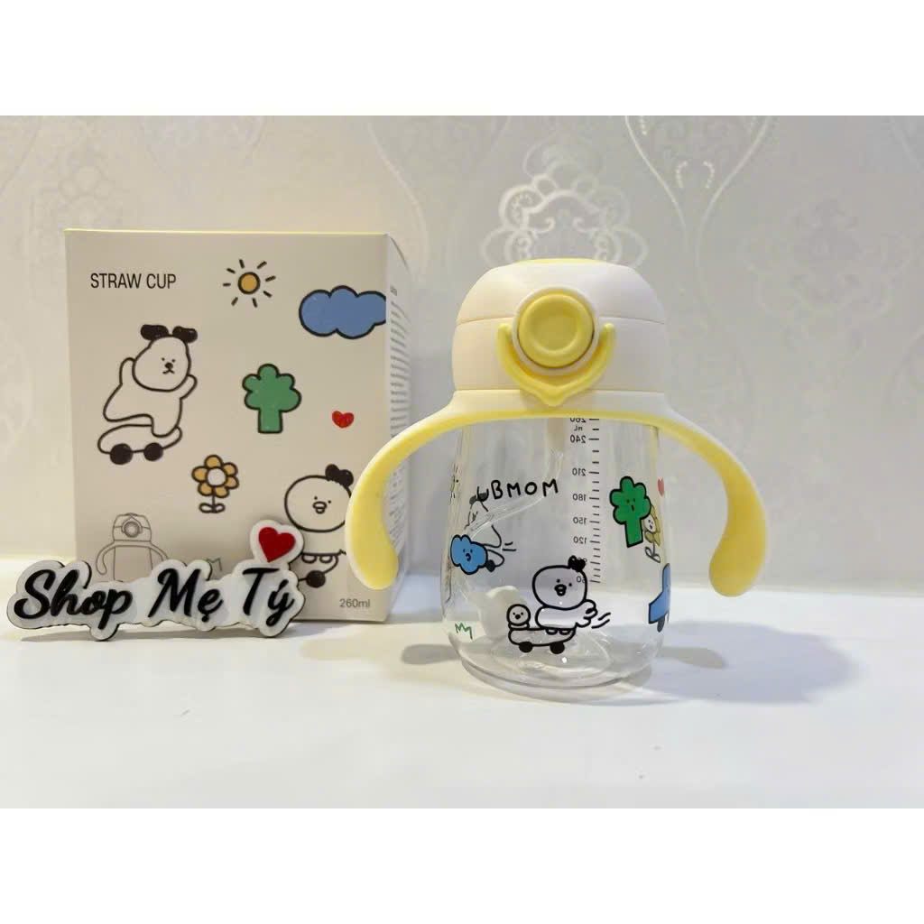 Bình hút nước, hút sữa chống sặc cho bé Ubmom Hàn Quốc 260ml