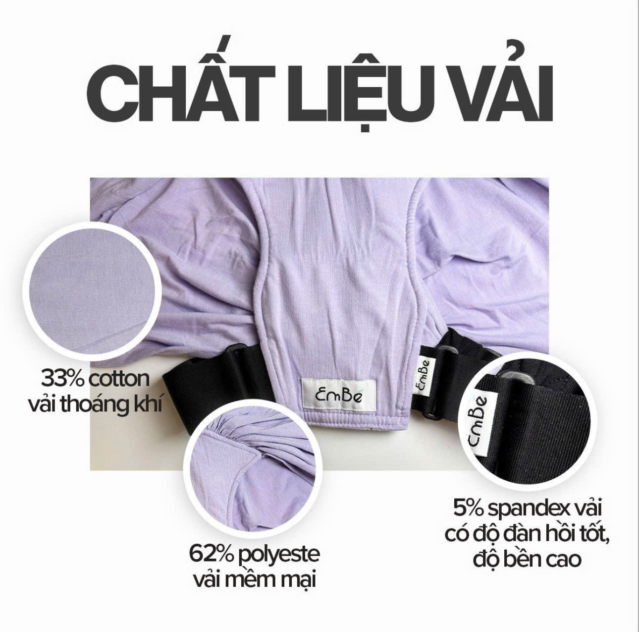 Địu Vải Em Bé Sling Dễ Địu Êm Vai An Toàn Cho Bé Sơ Sinh 0 - 24 Tháng