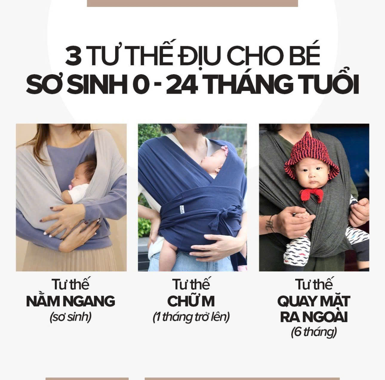 Địu Vải Em Bé Sling Dễ Địu Êm Vai An Toàn Cho Bé Sơ Sinh 0 - 24 Tháng