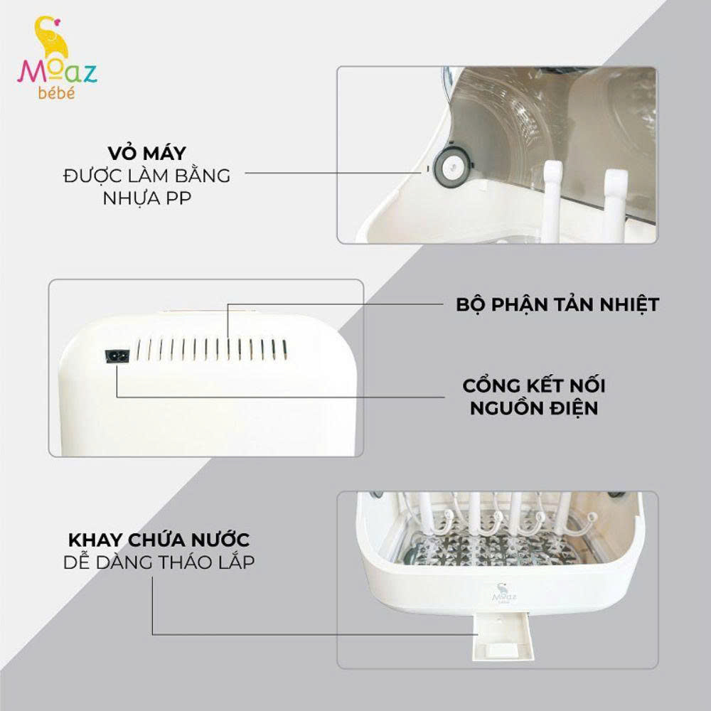Máy tiệt trùng sấy khô úp bình sữa Moaz bébé UVC MB044