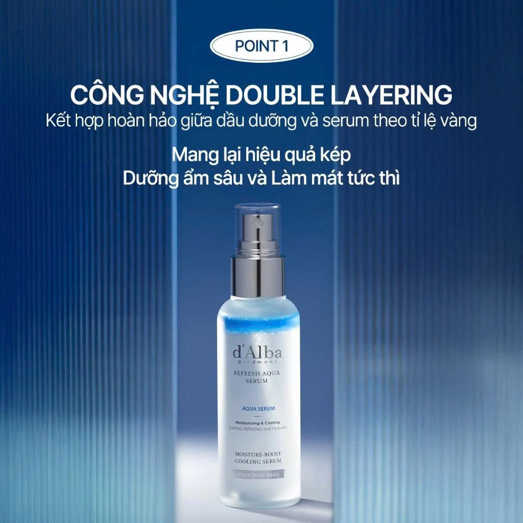 Serum dạng xịt cấp ẩm, làm mát da d'Alba Refresh Aqua Serum 100ml