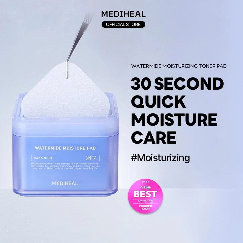 Toner Pad Mediheal Watermide Moisture cấp nước 100 miếng