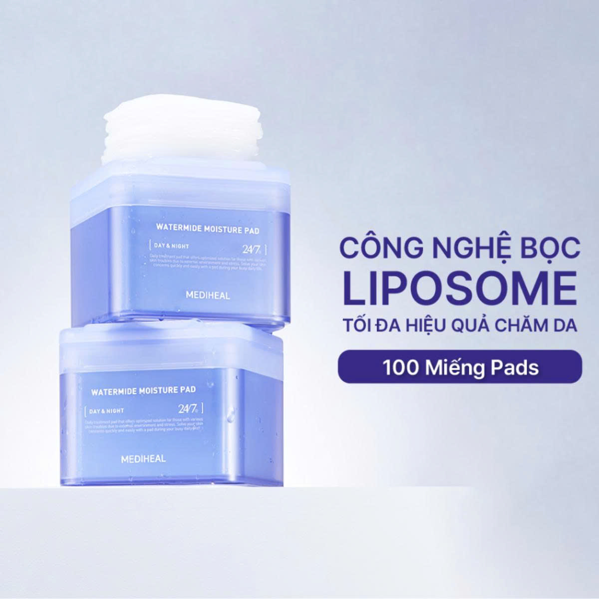 Toner Pad Mediheal Watermide Moisture cấp nước 100 miếng