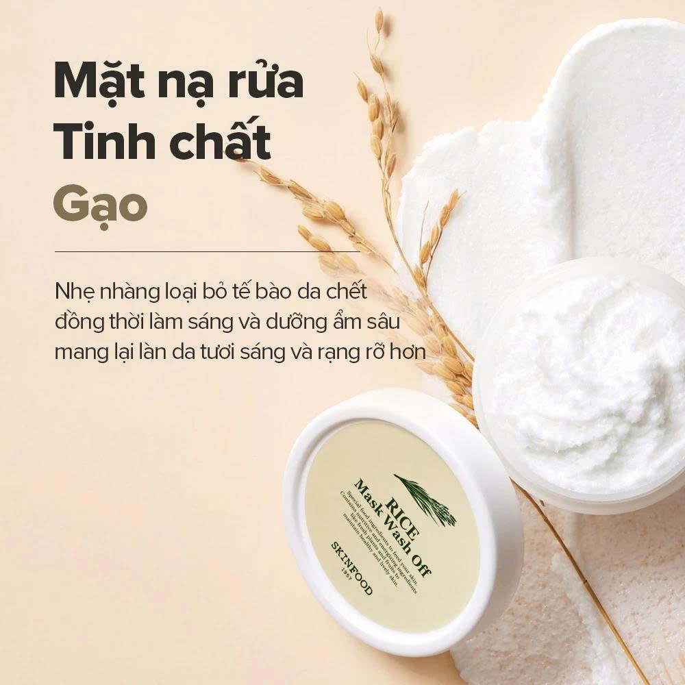 Mặt Nạ Gạo Tẩy Tế Bào Chết Và Làm Sáng Da Skinfood Rice Mask Wash Off