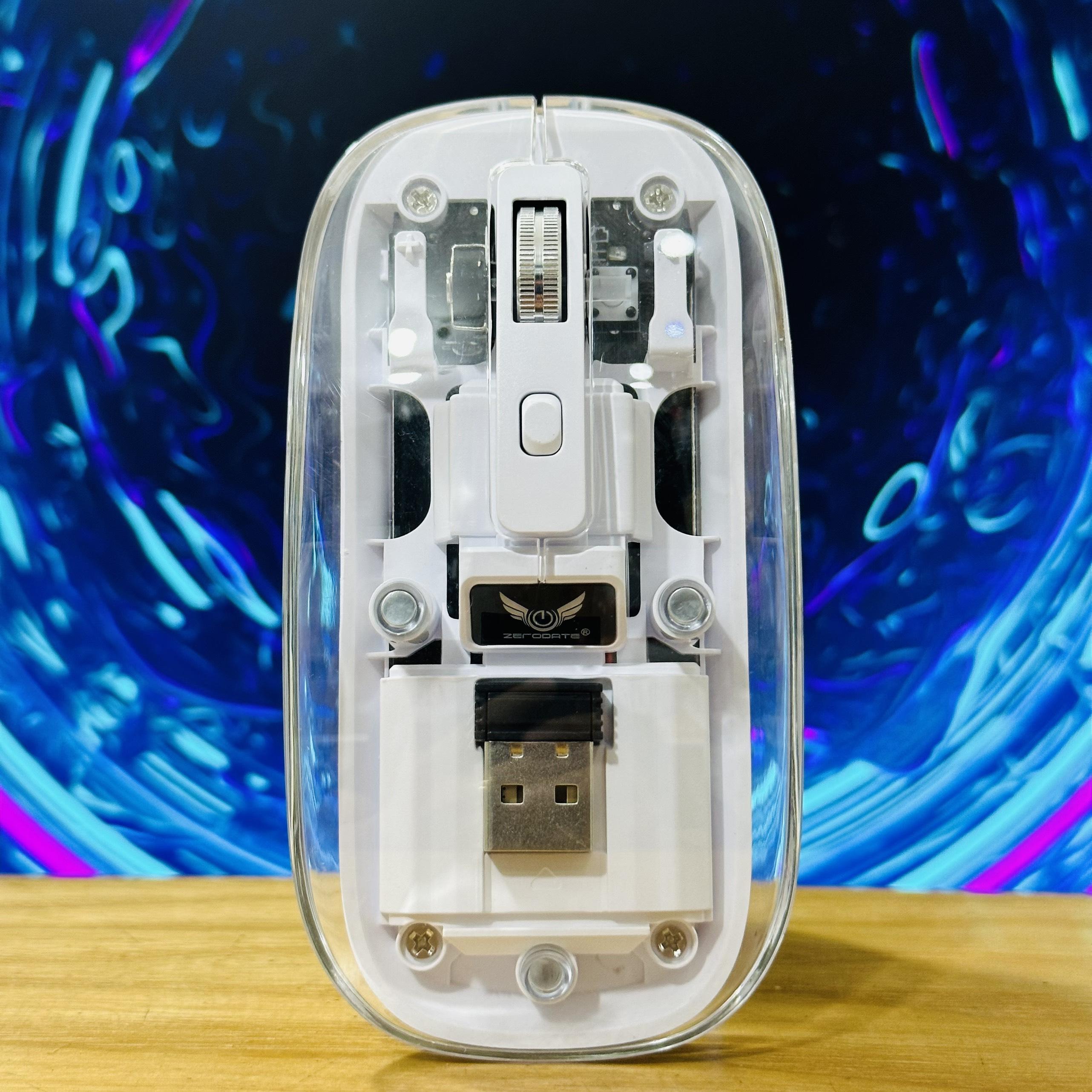 Chuột không dây ZERODATE T7 kết nối 3 thiết bị Bluetooth và USB 2.4G có sạc