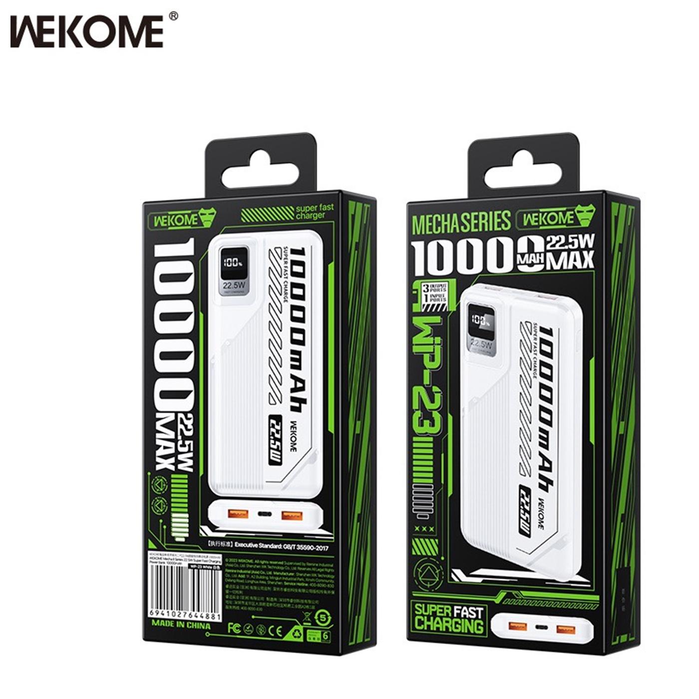 Pin sạc dự phòng Wekome WP-23 10.000 mah sạc nhanh 22.5w sạc điện thoại Pin Dự Phòng