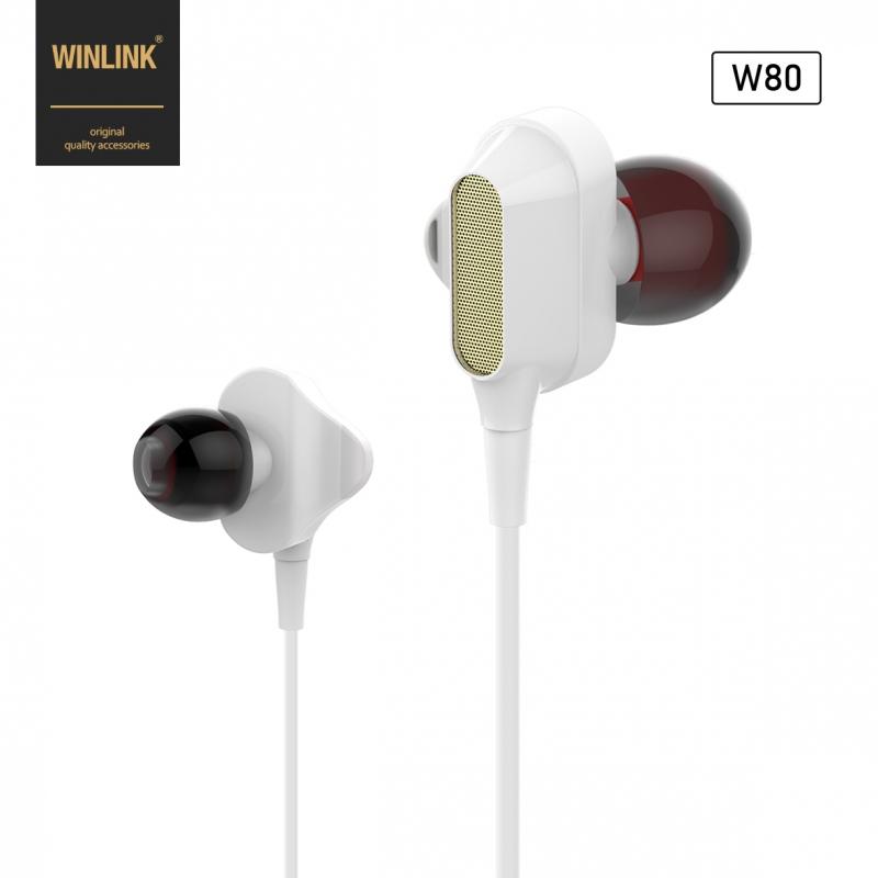 tai nghe Winlink W80 zack 3.5mm superbass có mic đàm thoại Nhét Tai Nghe Nhạc Earphone