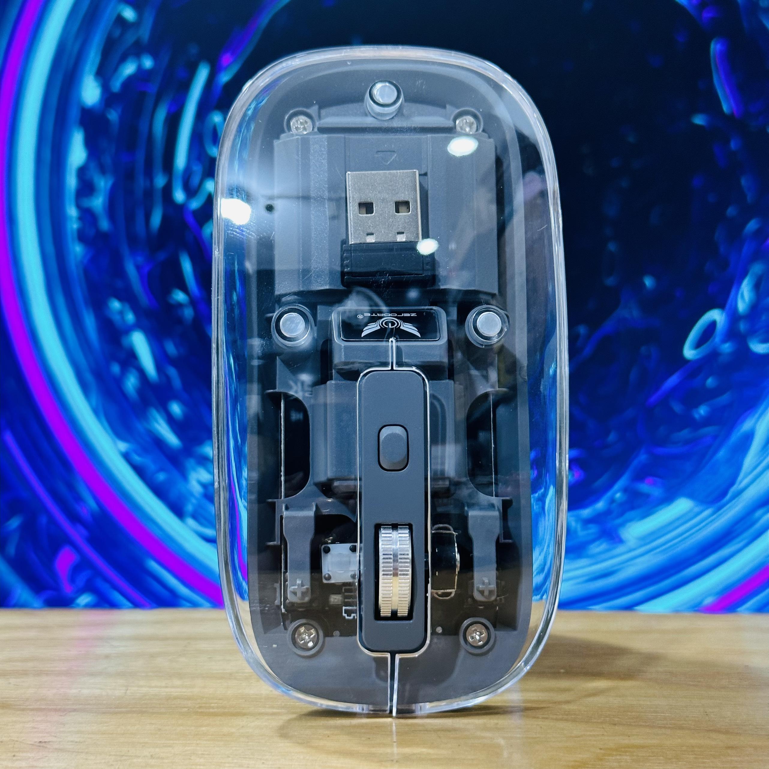 Chuột không dây ZERODATE T7 kết nối 3 thiết bị Bluetooth và USB 2.4G có sạc