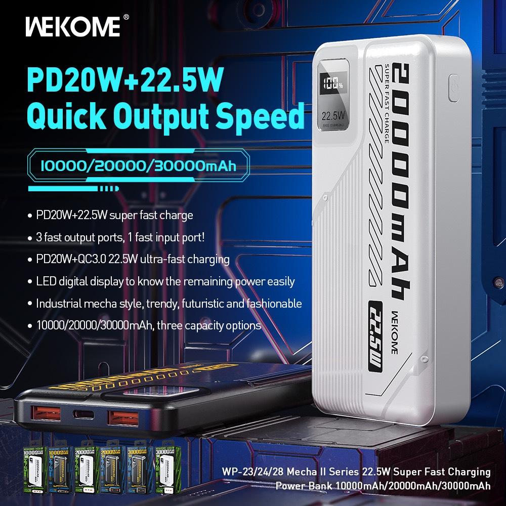 Pin sạc dự phòng Wekome WP-24 20.000 Mah sạc nhanh 22.5w sạc điện thoại Pin Dự Phòng
